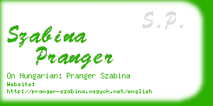 szabina pranger business card